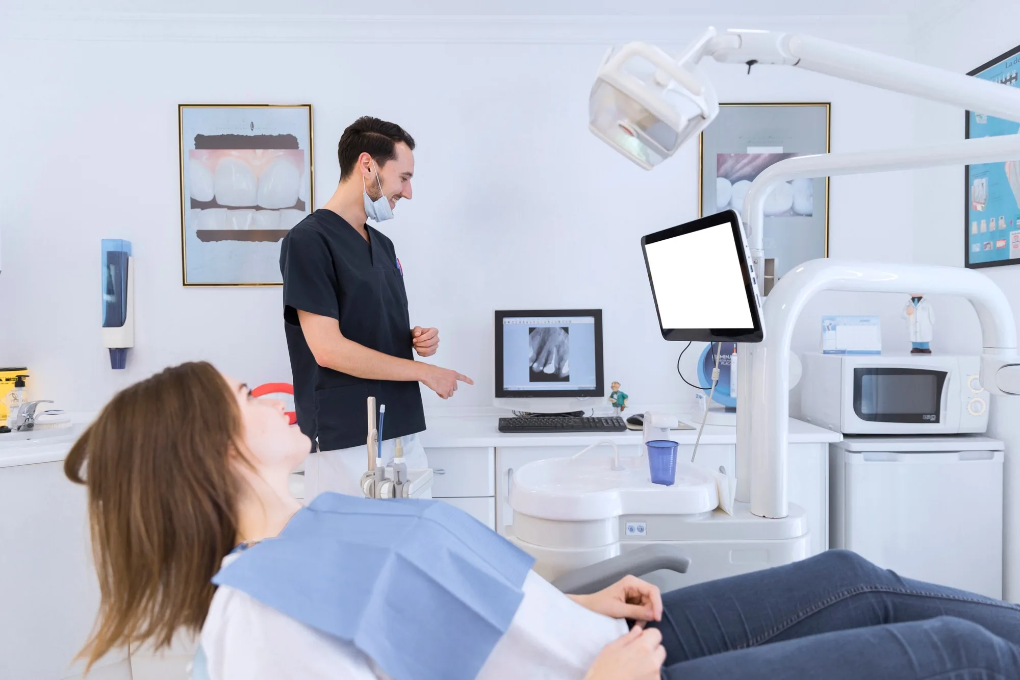 Calm dental treatment room with natural light